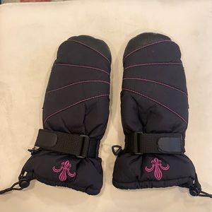 Columbia Youth Small Black and pink Mittens